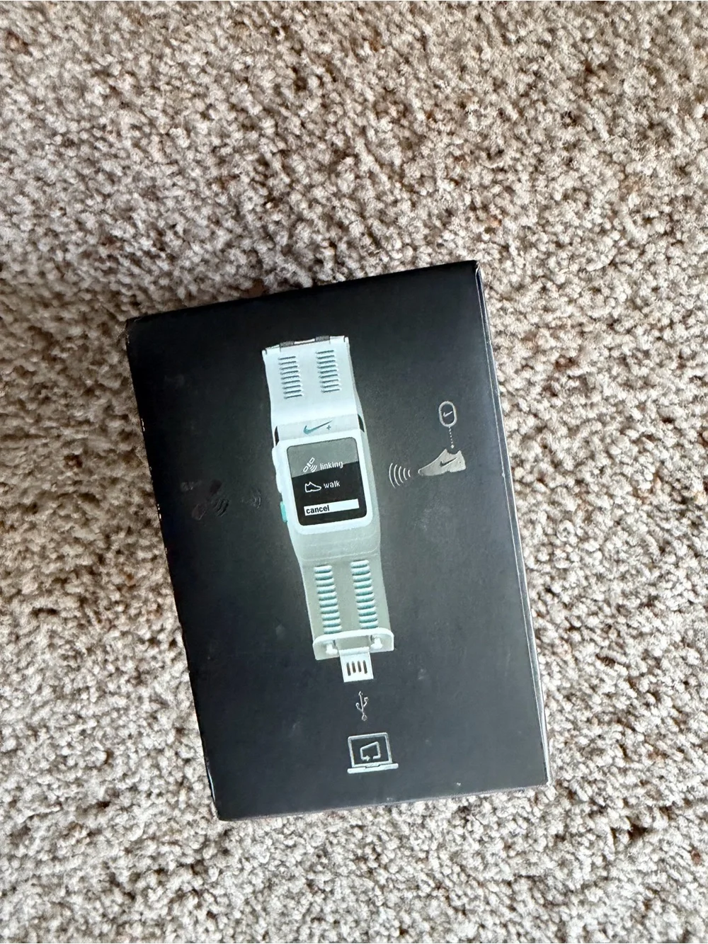 Nike White GPS Running Watch with Teal Accent